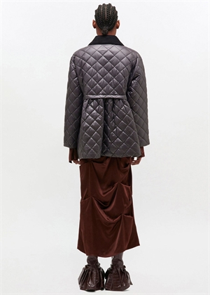 Shiny Quilt midi jakke W. Flare Phantom W0964 Ganni 